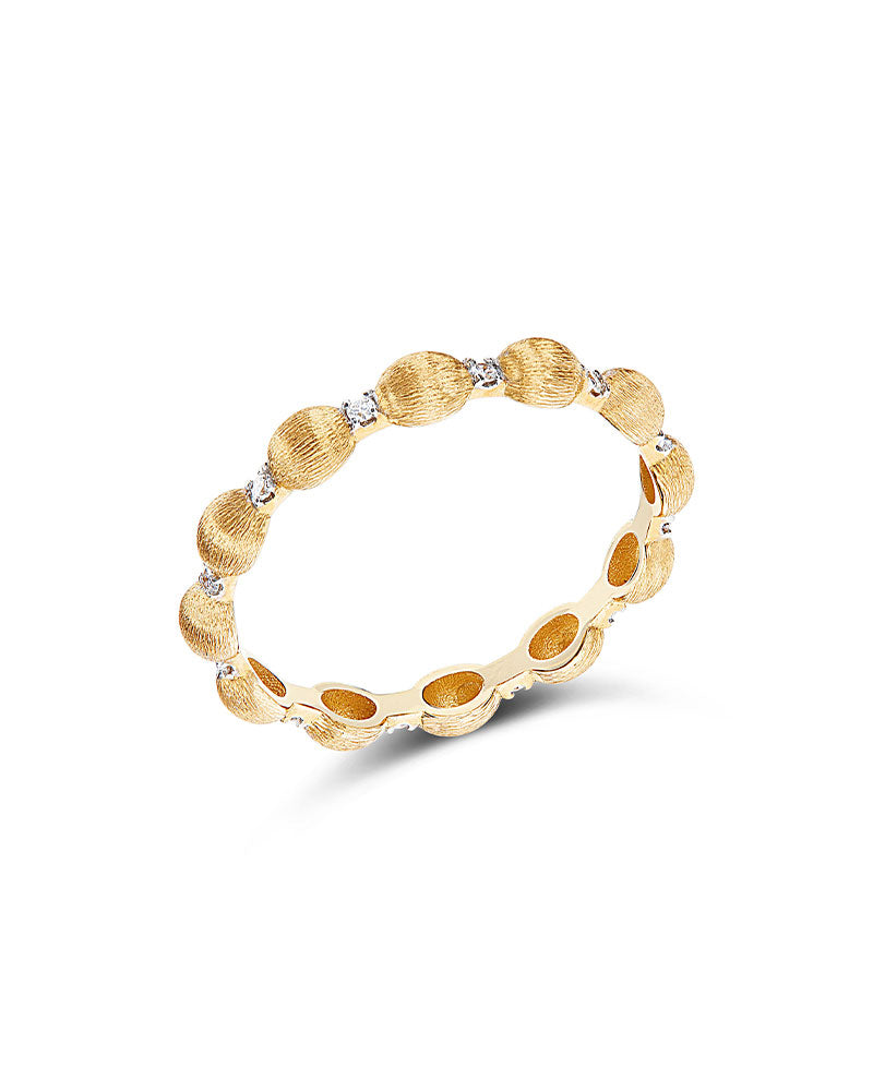 Ring with gold and diamond boules