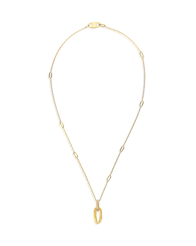 LIBERA necklace with gold and diamond pendant (short)