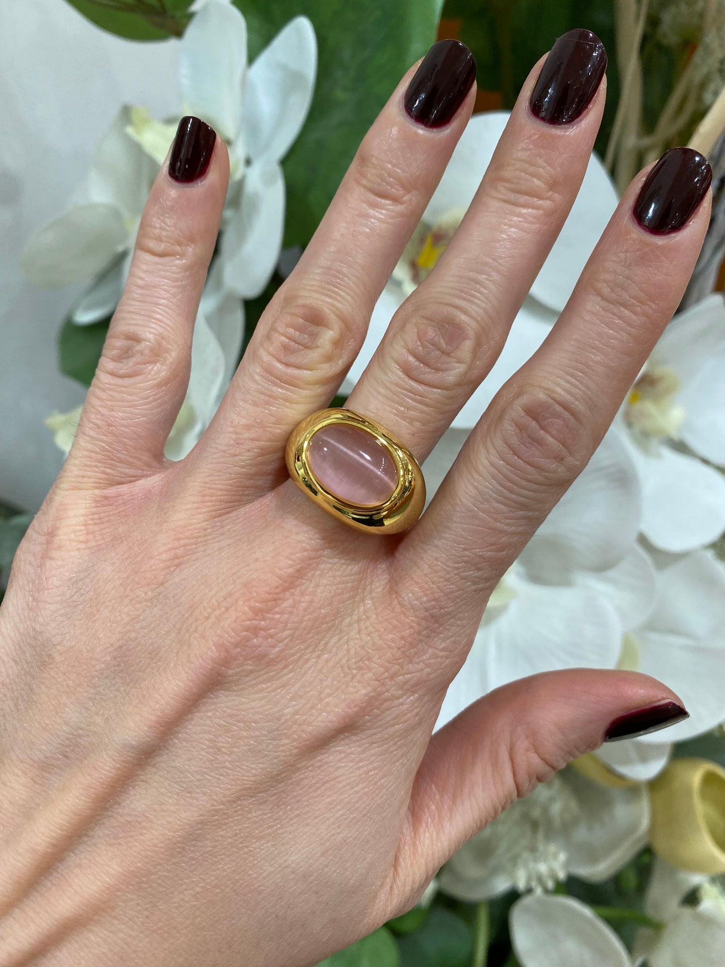 Anello Cabochon Rosa