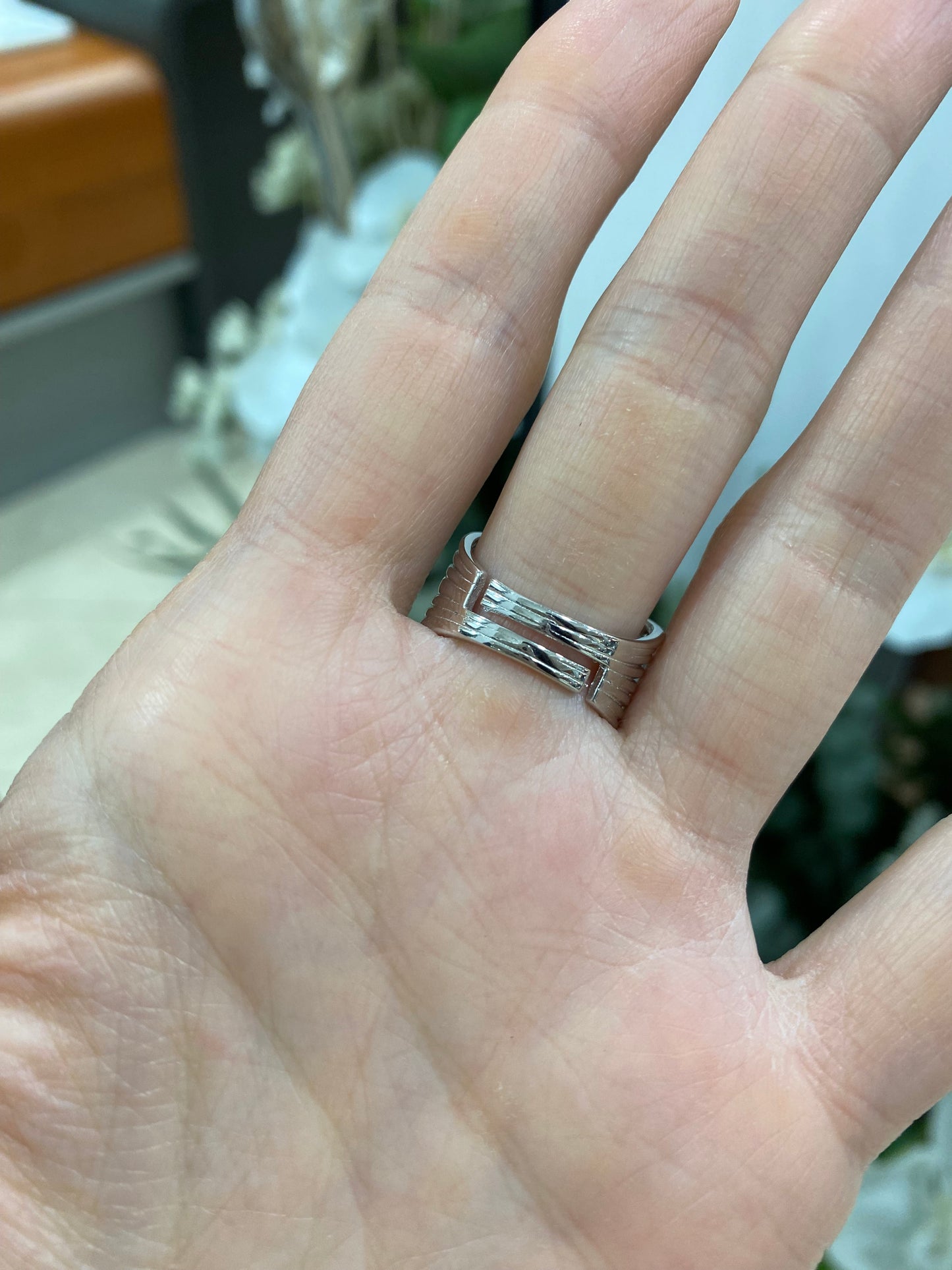 Anello fascia argento