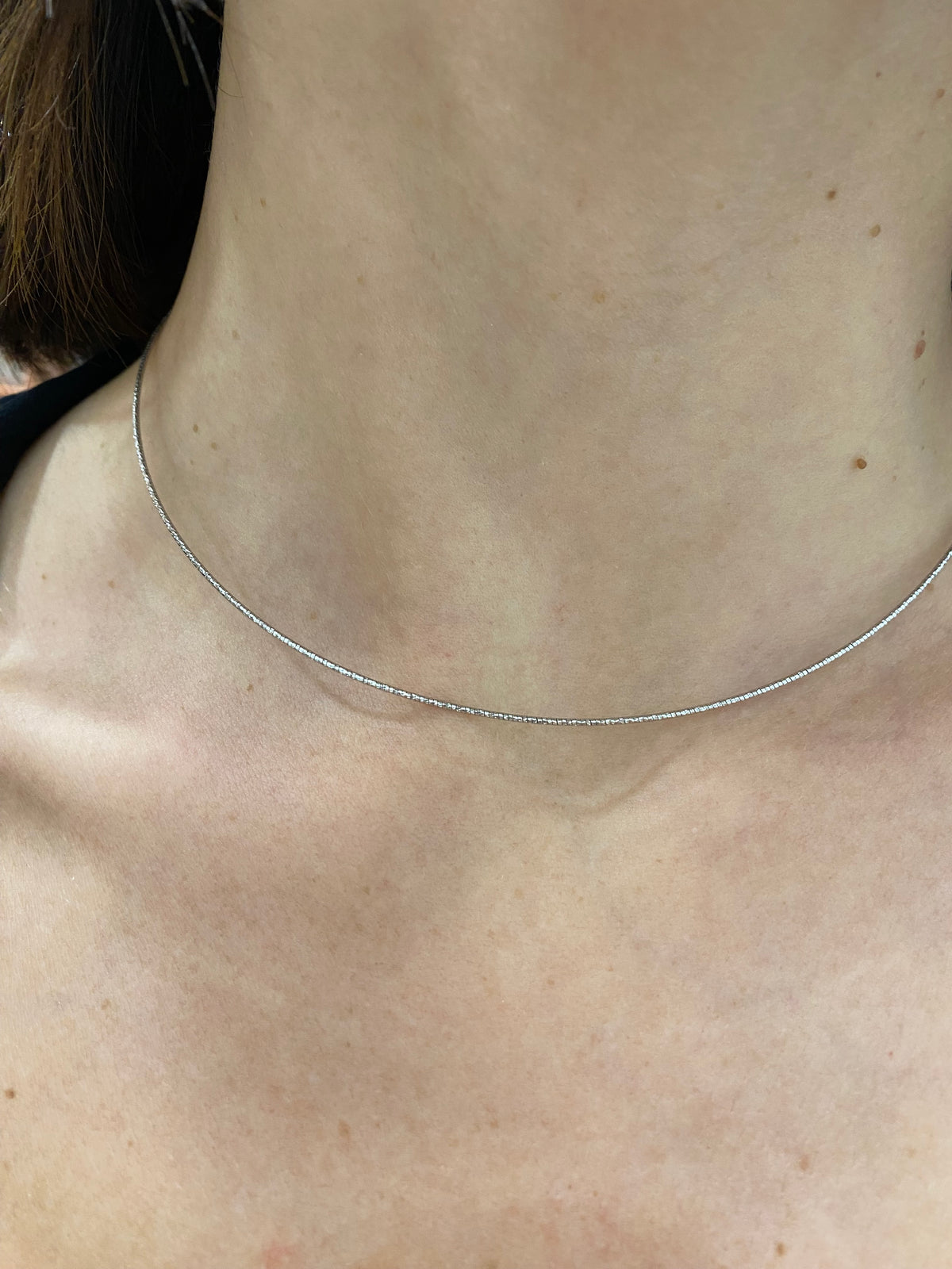 Collana LUNA Rigida in Argento Rodiato