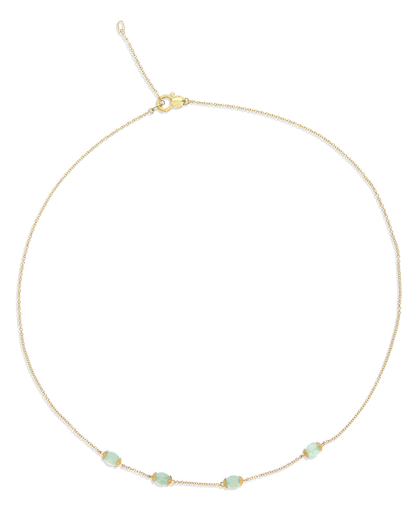 Amazonia "AMULETS" necklace in gold and green aventurine