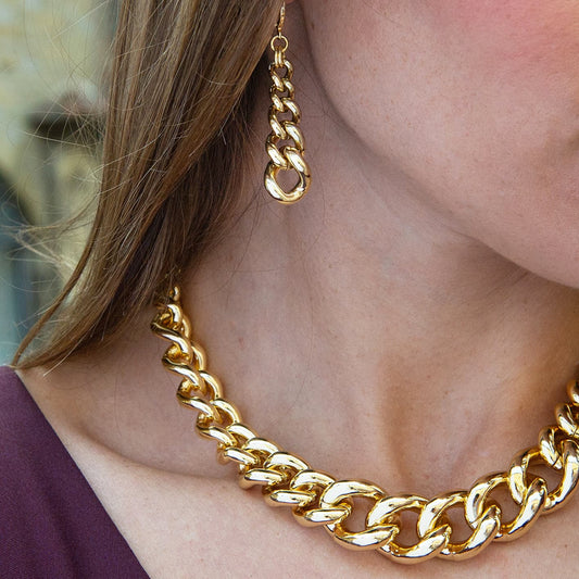 Scaled Grumetta necklace in gilded bronze