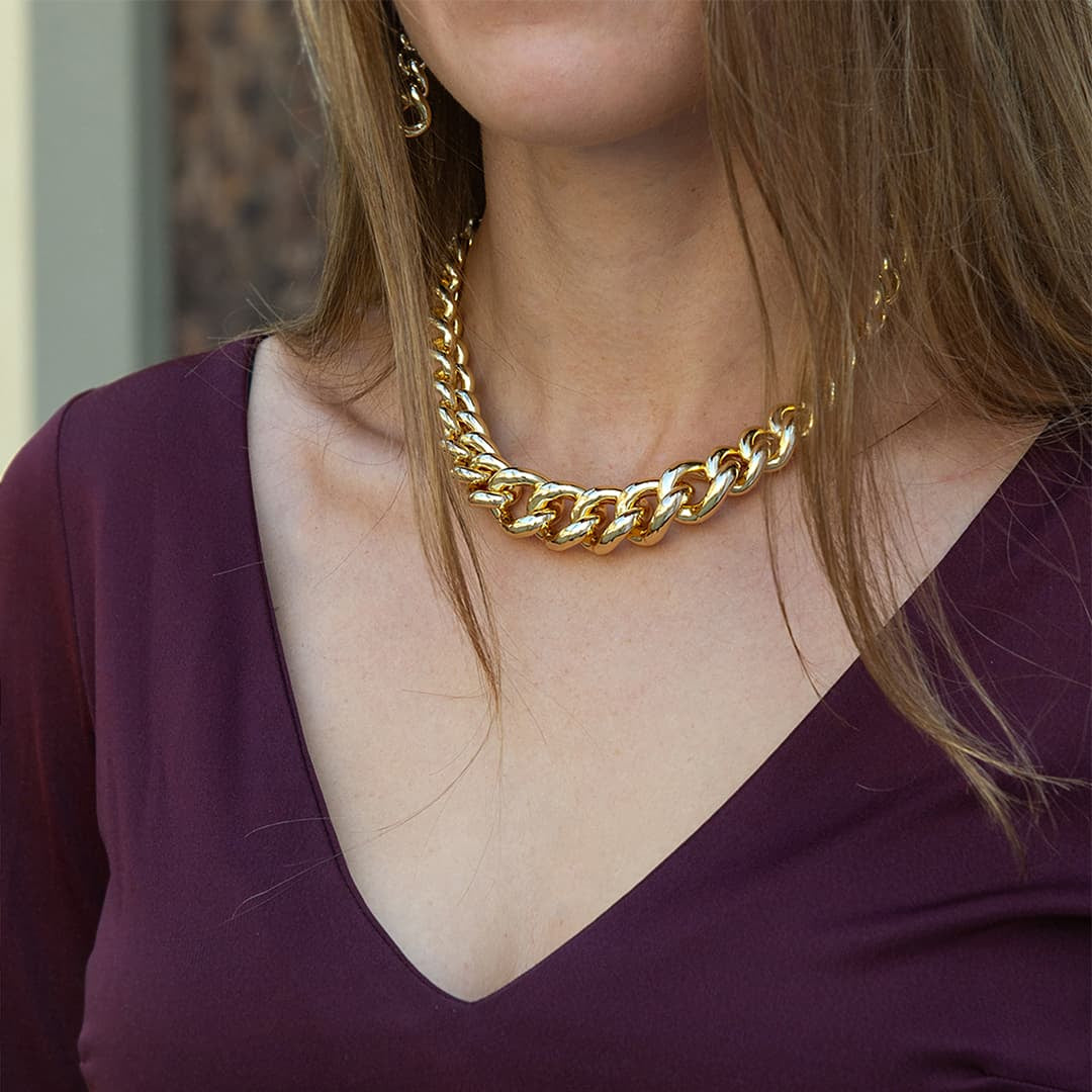 Scaled Grumetta necklace in gilded bronze