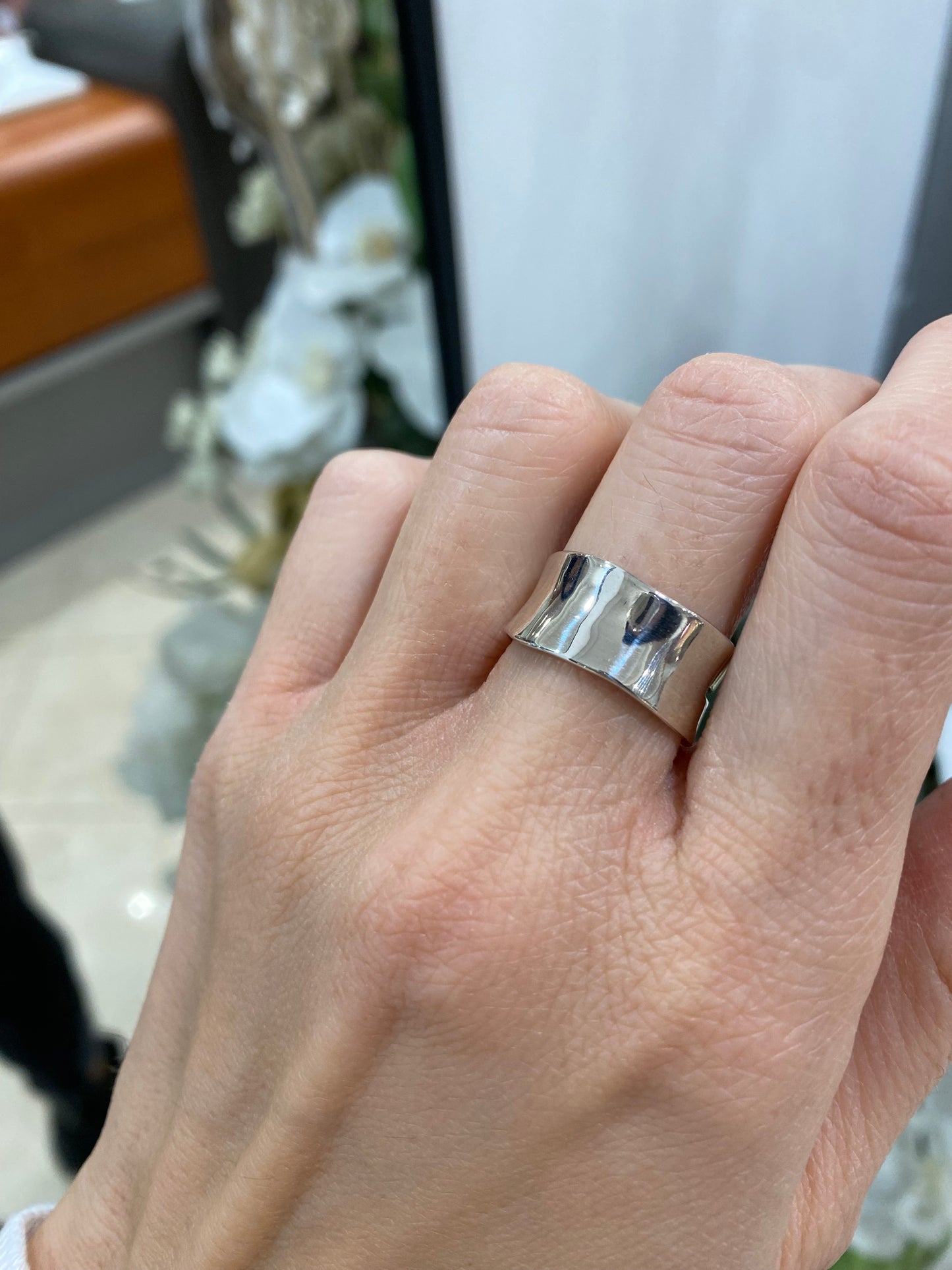 Anello fascia argento