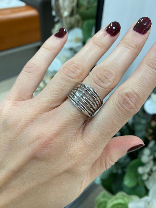 Anello multifilo argento