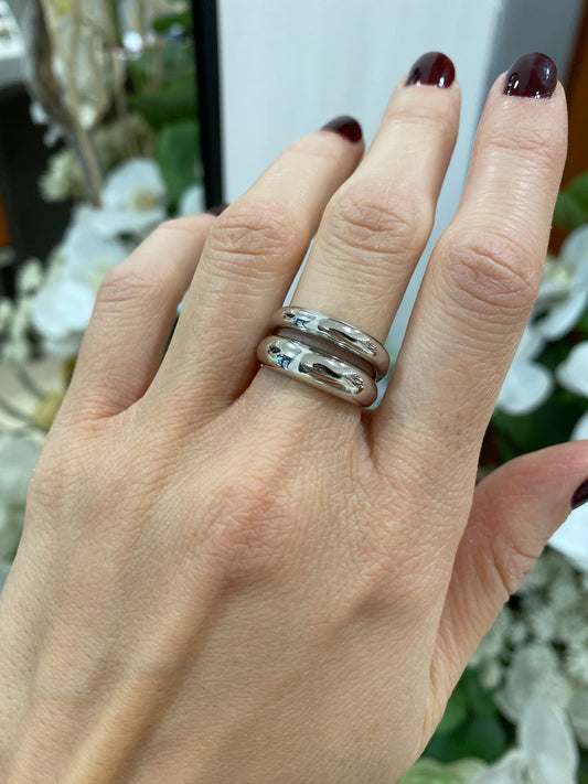 Anello doppio argento