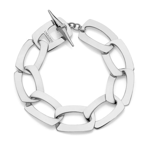 Bracciale catena argentata piatta Dinamica