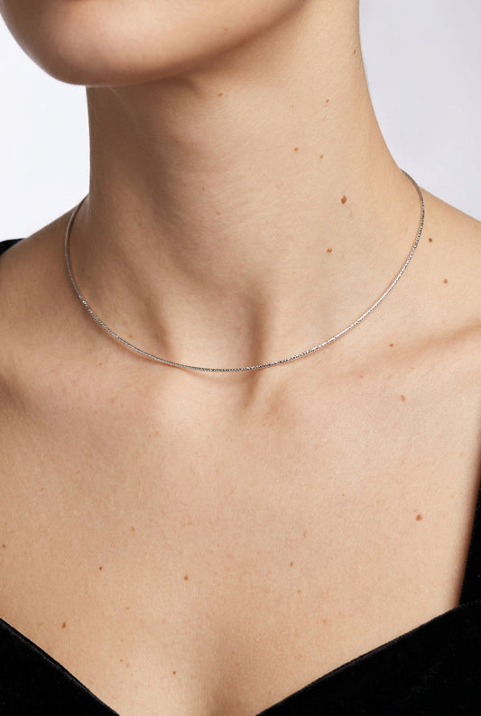 Collana LUNA Rigida in Argento Rodiato