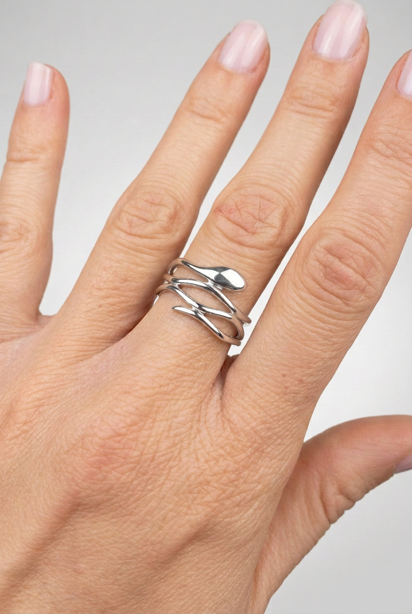 Anello SIBIL in Argento a Serpente