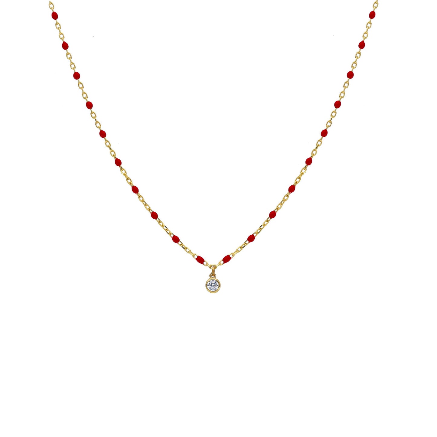 Collana oro minimal rossa