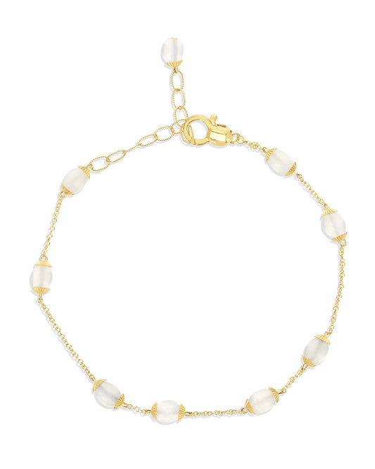 White Desert "AMULETS" bracelet in gold and moonstone 