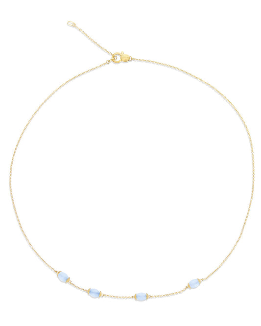 Collana Azure "AMULETI" in oro e acquamarina